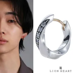 ライオンハート for Gift クラッチピアス ツイスト ジルコニア シルバー925 フープ ピアス フープピアス 片耳用 1点売り メンズ ブランド LION HEART