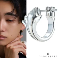 ライオンハート HOWL クロッシングピアス クロウデザイン シルバー925 フープ ピアス フープピアス 片耳用 1点売り メンズ ブランド LION HEART
