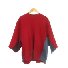 ジャージーズ JERZEES NUBLEND スウェット トレーナー 七分袖 切替 配色 XL 赤 レッド /CK8 ■GY99