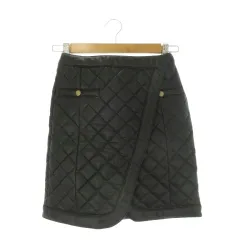 ダーリッチ Darich キルティングレザー ラップスカート ミニ M 黒 ブラック /CK59 ■GY99