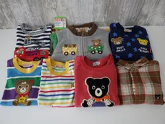 ミキハウス Tシャツ リバーシブル シャツ チェック 長袖 子供服 キッズ まとめて 7枚 90㎝ 中古品