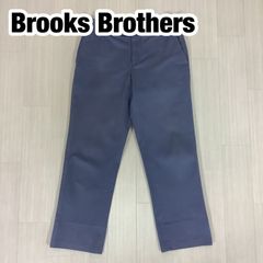 Brooks Brothers MILANO ブルックスブラザーズ ミラノモデル ノータック チノパン カジュアルパンツ W31 くすみブルー 総丈92cm ウエスト77cm 股上24cm 股下68cm ワタリ26cm 裾幅20cm【古着】