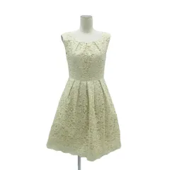 ストロベリーフィールズ STRAWBERRY-FIELDS ワンピース ミモレ丈 ノースリーブ ラウンドネック 総レース ベージュ /SY64 ■ECD001