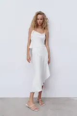 新品タグ付き) ザラ アシンメトリー サテンスカート XS