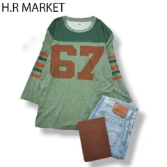 ハリウッドランチマーケット H.R MARKET クルーネック 七分袖 ナンバリング フットボール Tシャツ カットソー 2 アースカラー メンズ スポーツミックス アメカジ ストリートのサムネイル