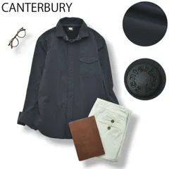 【リラックス】  カンタベリー CANTERBURY 長袖 ポリエステル ワーク シャツ S グレー ネイビー メンズ 男性用 アメカジ ストリート 無地 シンプルのサムネイル