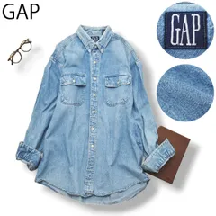 【定番】 ギャップ GAP 長袖 ボタンダウン BD デニム ワーク シャツ インディゴ メンズ 男性用 アメカジ アメトラ ストリート カジュアル トラッド 紺タグ 復刻
