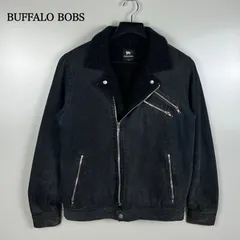 BUFFALO BOBS 00s y2k archive BOA black denim riders jacket 2 M バッファローボブス 初期タグ デニムボア ライダースジャケット ブラックデニム お兄系 平成