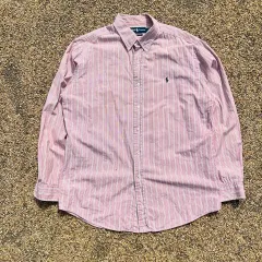 ポロ (POLO RalphLauren) ピンク ストライプ シャツ