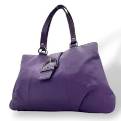 コーチ COACH ソーホー ハンドバッグ オールレザー パープル 紫 シルバー金具 ベルトデザイン レディース S90