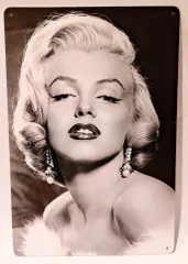 マリリン・モンロー　顔　女優　ブリキ看板　サインボード　鉄板　メタルプレート　アメリカン雑貨