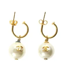 シャネル CHANEL ココマーク パール ピアス ゴールド