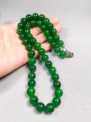 旧家蔵出し 翡翠製 細密彫 圓珠ネックレス本 根付 裝身具 供養品 古美術品 収集家 CXMT314P175