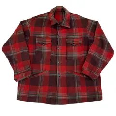 ビンテージ ウールジャケット 4ポケット チェック柄赤×黒×灰色 No.S067