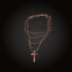vintage grunge cross necklace