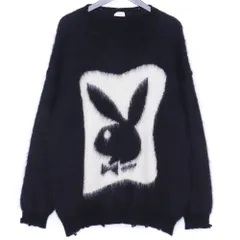 SAINT LAURENT プレイボーイ モヘヤニット XLサイズ ブラック 713263 Y75SAのサムネイル