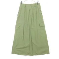 美品 niko and... ニコアンド コットン ロング丈 カーゴ スカート L カーキグリーン レディース 古着