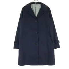美品 MUJI 無印良品 長袖 チェスターコート M ネイビー レディース 古着