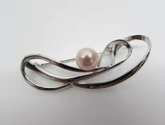 アコヤ真珠 アコヤパール 真珠 1粒 ブローチ SILVE 刻印 アクセサリー 服飾小物 保管103