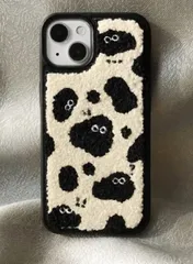 【新着商品】可愛い アニメ iphoneカバー おしゃれ おしゃれ お洒落 模様 刺繍 落下防止 キャラクター ふわふわ もこもこ 韓国 アニマル柄 保温 牛柄 乳牛柄 かわいい ぬいぐるみ iPhoneケース ソフトシェル（iPhone14/iPhone 対