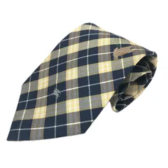 Burberrys バーバリーズ チェック柄 ネクタイ シルク ブルー×イエロー【中古】メンズ