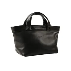 1998年前後 agnes b. VOYASE アニエスベー ボヤージュ ファスナー付き レザーミニトートバック MDA22981 ブラック（ジャンク商品）