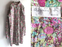 希少 旧タグ ビンテージ agnes b. アニエスベー 花柄 フラワー柄 チュニック ロング丈 シャツ カラフル マルチカラー 90s 00sのサムネイル