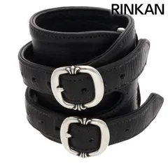 クロムハーツ  DOUBLE RR/ダブルロックンロール レザーブレスレット メンズ 1