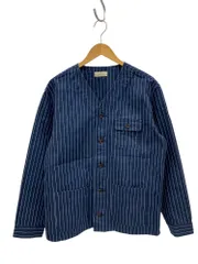 JAPAN BLUE JEANS (ジャパンブルージーンズ) オールドストライプ ワーク カバーオール ノーカラージャケット J6924J01 XL インディゴ メンズ/028