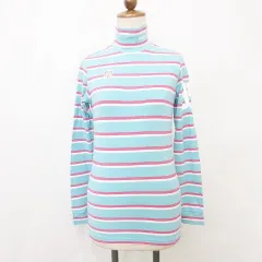 パーリーゲイツ PEARLY GATES ゴルフ スポーツウエア シャツ 長袖 ハイネック ボーダー ブルー ピンク 白 ホワイト 0