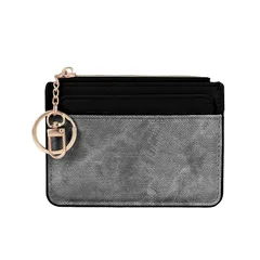 【新品】 [OwnestX] 2025新登場 カードケース 薄型 パスケース本革 男女兼用 フラグメントケース 小銭入れ 定期入れ カード入れ キーホルダー付 ミニ 財布 名刺ケース (ブラック) 1