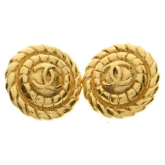 CHANEL (シャネル) VINTAGE ヴィンテージ ココマーク ラウンド イヤリング ピアス ゴールド レディース