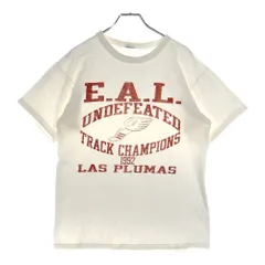 CHAMPION (チャンピオン) 90S VINTAGE USA製 ウィングフット 染み込みプリント クルーネック 半袖カットソー ヴィンテージTシャツ ホワイト
