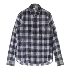 THE NORTH FACE (ザノースフェイス) リネン混 チェック柄 長袖ボタンダウンシャツ ブルー NR11250H