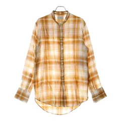 BED J.W. FORD (ベッドフォード) 21SS Stand coller check blouse スタンドカラー オンブレチェック 長袖シャツ ホワイト/ライトブラウン 21SS-B-BL02のサムネイル