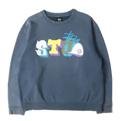 STUSSY ステューシー スウェット ネイビー 紺 サイズ:L | 00s グラフィックプリント クルーネック スウェットシャツ | トップス トレーナー | 00年代 アーカイブ 【メンズ】【中古】