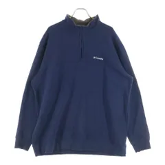 Columbia (コロンビア) ロゴ刺繍 ハーフジップスウェットトレーナー ネイビー