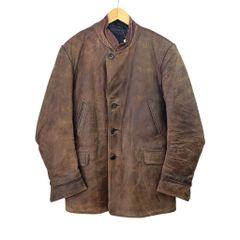 ナンバーナイン 08aw ポートランド期 レザーコート 2 ブラウン 羊革
