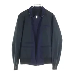 JOHN LAWRENCE SULLIVAN (ジョンローレンスサリバン) Wool Twill Comb Blouson ウールツイル ジップアップ コンビブルゾン ジャケット チャコール/ネイビー 1A007-15-12のサムネイル