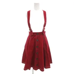 メゾピアノ mezzo piano サロペットスカート ジャンパースカート ワンピース S 140 ひざ丈 赤 レッド /AE ■GY14