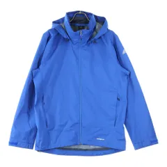 adidas (アディダス) ロゴプリント ジップアップ フーデッドマウンテンパーカー ブルー AO2073