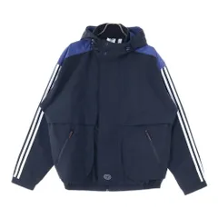 adidas (アディダス) ロゴパッチ付き サイドライン ジップアップ フーデッドマウンテンパーカー ブラック FM1371