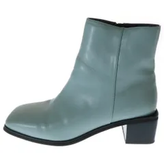 NO BRAND (ノーブランド) ORiental TRaffic (オリエンタル トラフィック) スクエアトゥー レザーヒールブーツ ブルー 11419