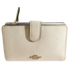 COACH (コーチ) 二つ折り財布 コンパクトレザーウォレット ホワイト レディース F54010