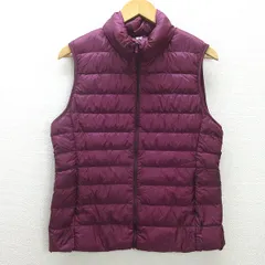 t■ユニクロ/UNIQLOウルトラ ライトダウンベスト■紫系【レディースXL】LADIES/9【中古】