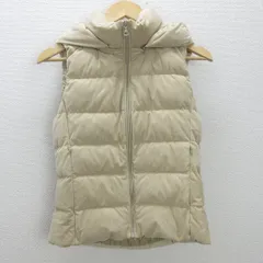 U■ユニクロ/UNIQLO ストレッチダウンベスト/211-400723【M】ベージュ/LADIES/F10【中古】■