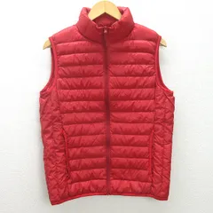 t■ユニクロ/UNIQLOウルトラ ライトダウンベスト■赤【メンズM】men's/6【中古】