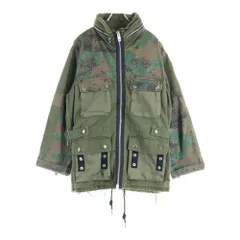 DIESEL (ディーゼル) カモフラ マルチポケット ジップアップミリタリージャケット カーキ