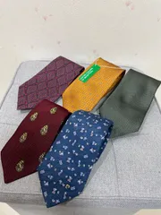 Benetton Pierre Cardin シルクネクタイ 5本セット ストライプ 小紋柄 まとめ売り
