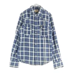 Wrangler (ラングラー) ×AKM エーケーエム チェック柄 コットン 長袖 ウエスタンシャツ ブルー S9086のサムネイル
